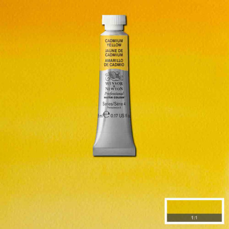 WINSOR&NEWTON AQUARELLE 5ML S4 108 JAUNE DE CADMIUM