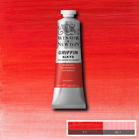 WINSOR ET NEWTON GRIFFIN ALKYDE 37ML S1 095  IMIT ROUGE CAD MOY