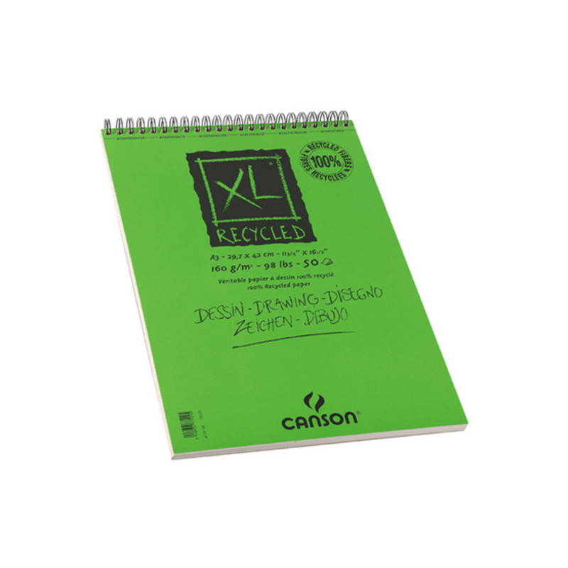 Bloc XL papier dessin recyclé 160 g/m² Bloc XL papier dessin recyclé 160 g/m²
