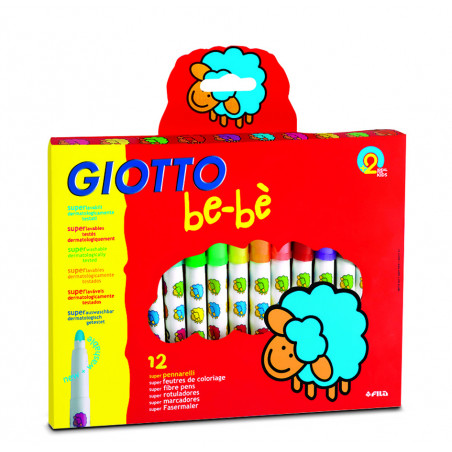 Feutre Giotto BéBé 12 coloris - Feutre de coloriage enfants