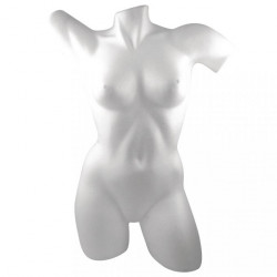 Buste De Mannequin Femme En Fibre Polyester Laqué Blanc - Occasion