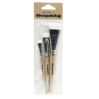Lot de 3 pinceaux en nylon Décopatch | Pinceau peinture