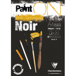 BLOC PAINT ON NOIR COLLE EN TETE 20F 250G A4