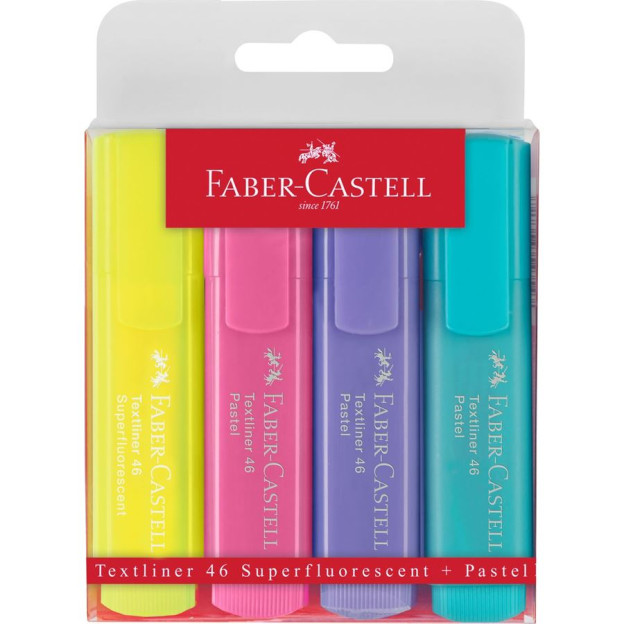 Faber Castell Textliner couleur pastel surligneur - Pochette de 4