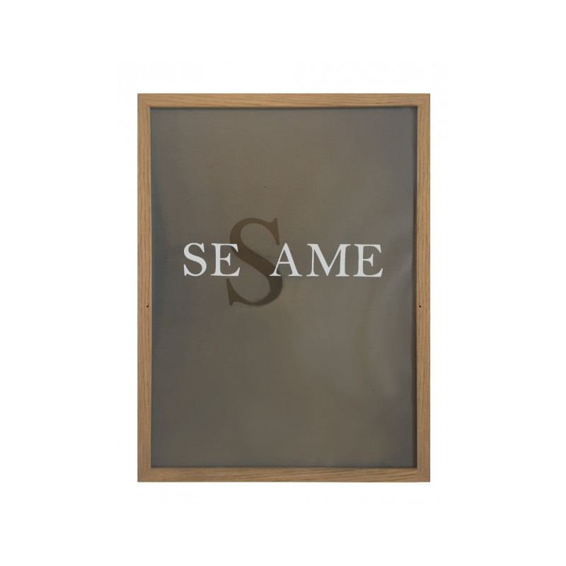 Cadre avec verre Sésame en chêne massif - épaisseur 15/30