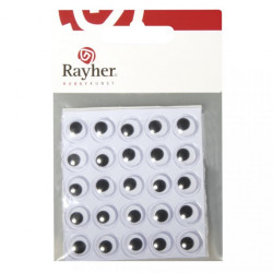 Yeux mobiles plastique autocollant - Rayher