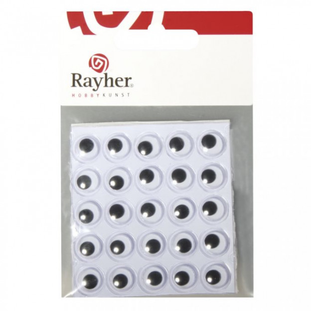 Yeux mobiles plastique autocollant - Rayher