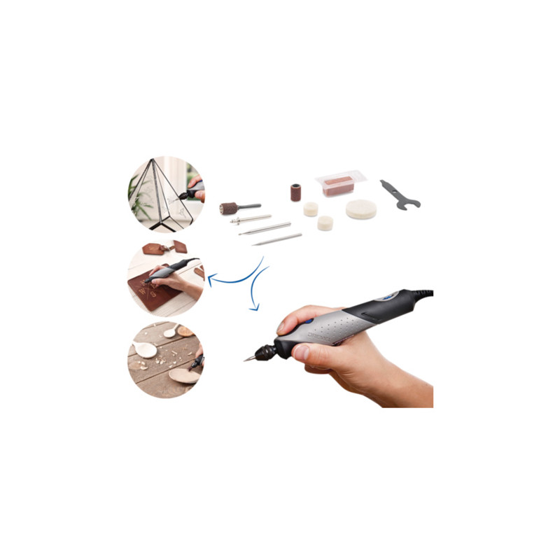 Outil électrique multi-usage Dremel Stylo + de précision pour les loisirs créatifs livré avec 15 accessoires.