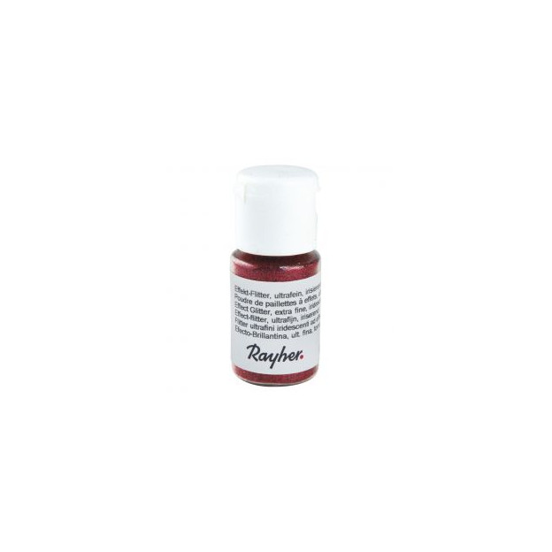 RAYHER POUDRE DE PAILLETTES A EFFETS, ULTRAFINE ROUGE CERISE