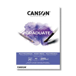 CANSON BLOC GRADUATE MIX MEDIA BLANC 20F A5 200g