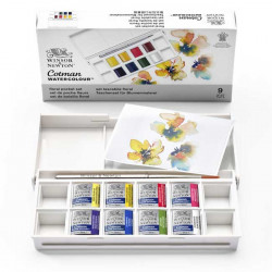 Voici le coffret de poche Floral Cotman Watercolour. Il contient 8 demi-godets d'aquarelles soigneusement sélectionnées par des 