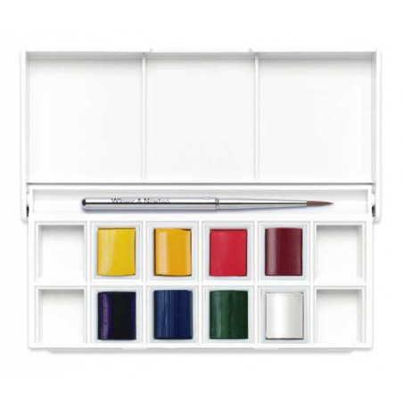 Voici le coffret de poche Floral Cotman Watercolour. Il contient 8 demi-godets d'aquarelles soigneusement sélectionnées par des 