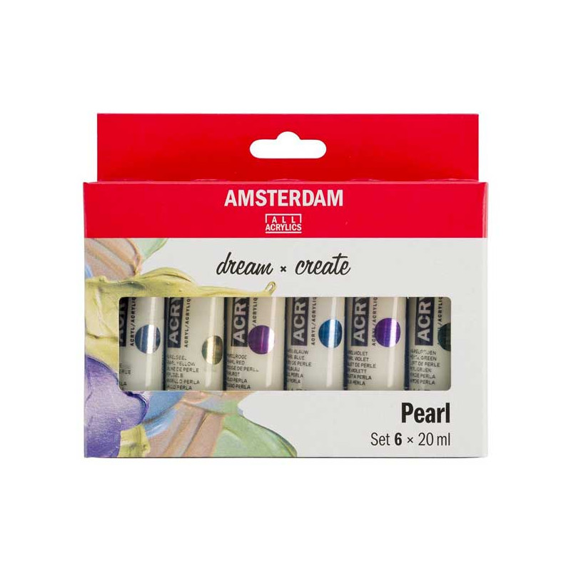Voici le <STRONG>set de 6 tubes de peinture acrylique Pearl Amsterdam Standard</STRONG>. De nouvelles possibilités s'offrent à v