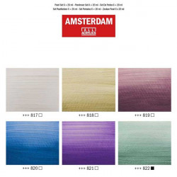 Voici le <STRONG>set de 6 tubes de peinture acrylique Pearl Amsterdam Standard</STRONG>. De nouvelles possibilités s'offrent à v