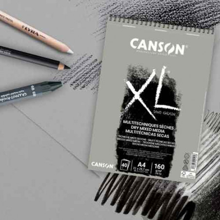 Le <STRONG>papier Canson XL Sand Grain</STRONG> offre un <STRONG>papier à dessin</STRONG> avec une texture sablée gris. Il conti