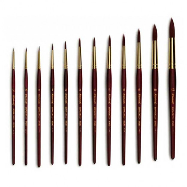 Les <STRONG>pinceaux Déco série 8500 Raphaël</STRONG> présentent une <STRONG>pointe ronde</STRONG> en fibres <STRONG>sépia</STRO
