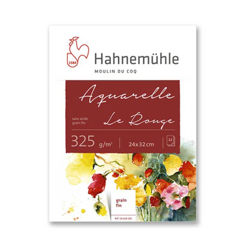 Papier aquarelle 325 g/m² « le rouge » Moulin du Coq