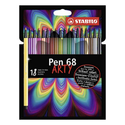<STRONG>Pochette de 18 feutres Pen 68 Arty Stabilo</STRONG>® pour débuter ou compléter votre collection de couleurs. 
