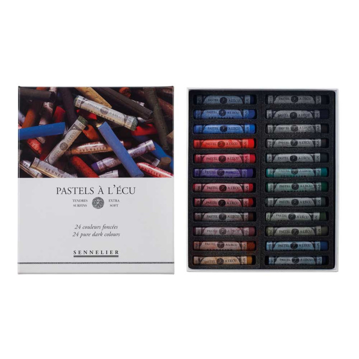 Pastel à l'écu foncé Sennelier - Coffret de 24 pastels