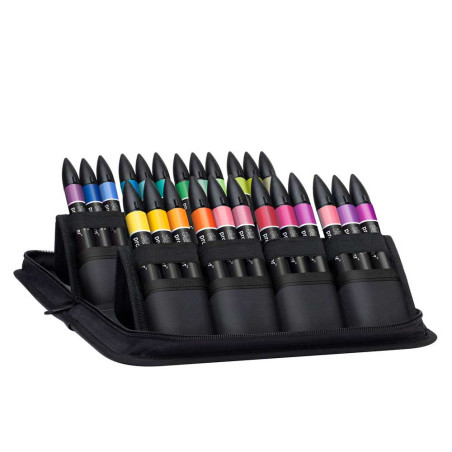 Une <STRONG>trousse de 24 promarkers Winsor Newton® Student Designers</STRONG> pour débuter ou compléter votre collection de cou