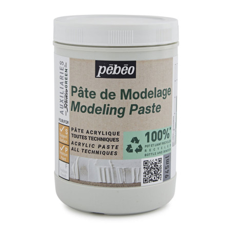La <STRONG>pâte de modelage Studio GREEN Pébéo</STRONG> s'utilise seule ou en mélange avec de la peinture acrylique. Elle est op