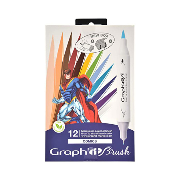 Découvrez notre sélection de <STRONG>feutres à alcool double pointe Graph It Brush</STRONG> conçus pour le dessin traditionnel, 
