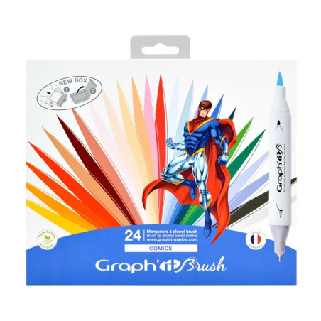 Découvrez notre sélection de <STRONG>feutres à alcool double pointe Graph It Brush</STRONG> conçus pour le dessin traditionnel, 