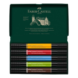 Découvrez la boite de <STRONG>5 feutres Pitt Artist Pen Dual Marker Faber Castell</STRONG> composée des couleurs jaune de chrome