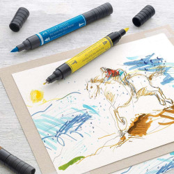 Découvrez le coffret de <STRONG>30 feutres Pitt Artist Pen Dual Marker Faber Castell</STRONG> aux couleurs vives et éclatantes. 