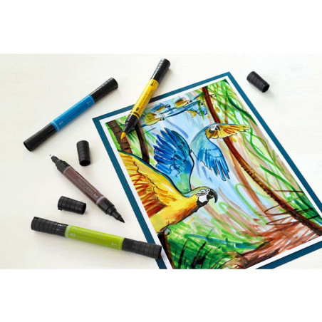 Découvrez le coffret de <STRONG>30 feutres Pitt Artist Pen Dual Marker Faber Castell</STRONG> aux couleurs vives et éclatantes. 