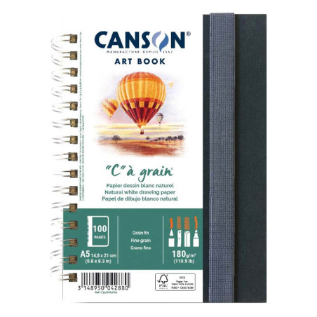 Découvrez le <STRONG>carnet à dessin Art Book « C » à grain Canson</STRONG>, un carnet à dessin de 100 pages spiralé au format A