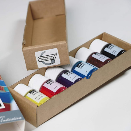 Découvrez le set d’initiation à la peinture sur soie Setasilk Pébéo composé de 6 flacons de 20ml aux couleurs lumineuses.