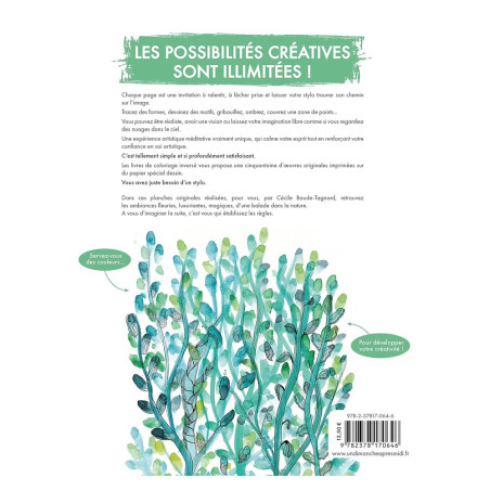 Découvrez le carnet de coloriage inversé « Ambiance Nature », édition Un Dimanche Après-midi, composé d’une cinquantaine d’aquar