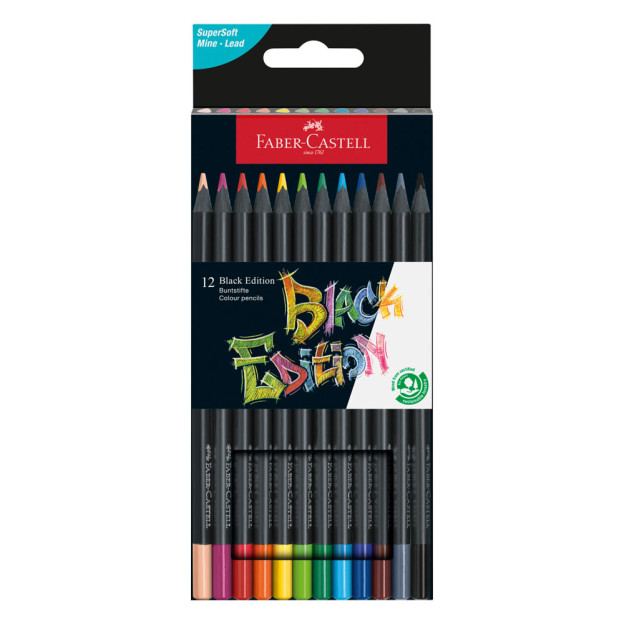 FABER CASTELL POCHETTE DE 12 CRAYONS BLACK EDITION