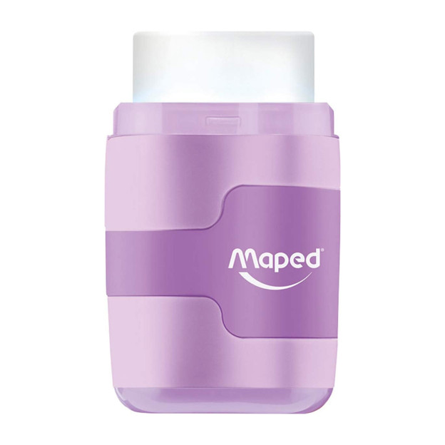 Découvrez le taille-crayon gomme 2-en-1 Maped composé de 2 trous, un petit gadget à avoir dans sa trousse. Disponible en 3 coule