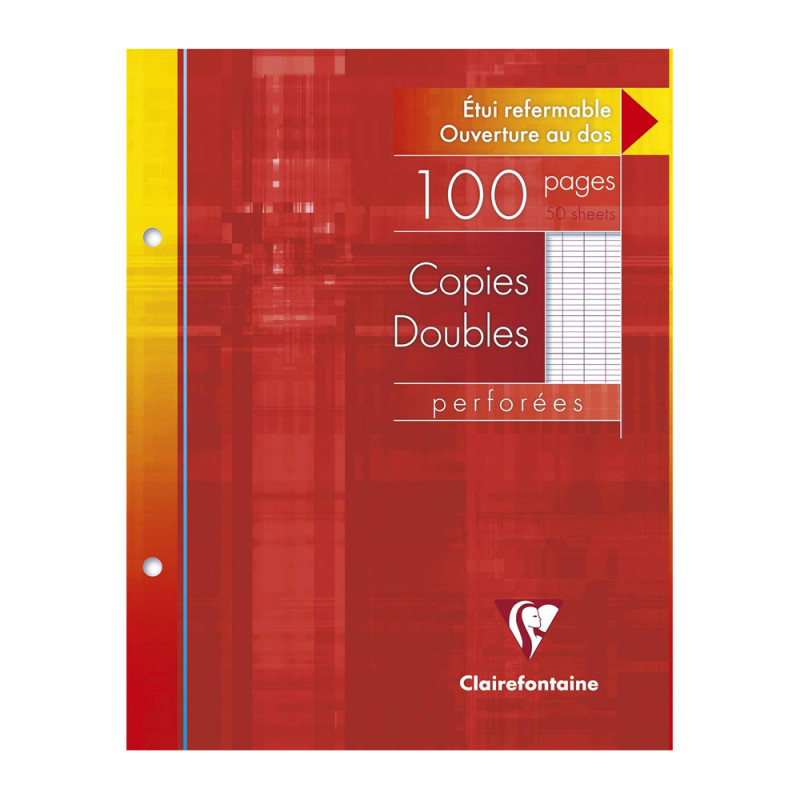 Découvrez l’étui de 100 petites feuilles doubles Clairefontaine, format 17 x 22 cm, grands carreaux, perforées. Parfait pour l’é