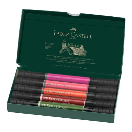 Découvrez la boite de <STRONG>5 feutres Pitt Artist Pen Dual Marker Faber Castell </STRONG>édition <STRONG>Flowers</STRONG> comp