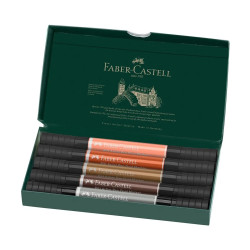 Découvrez la boite de <STRONG>5 feutres Pitt Artist Pen Dual Marker Faber Castell Flowers</STRONG> composée de couleurs pour réa