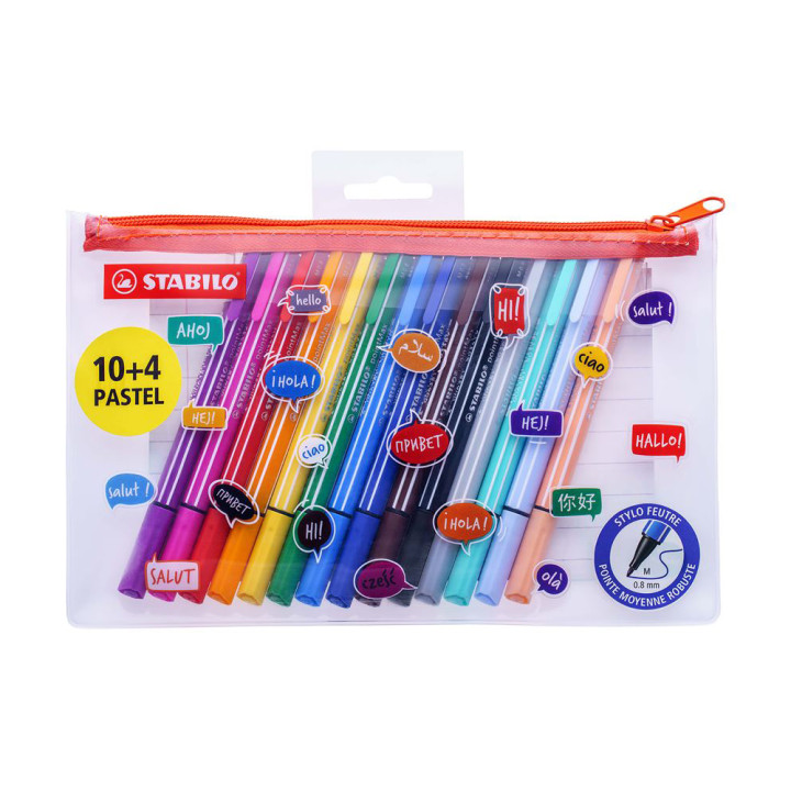 Découvrez la trousse de 14 stylos-feutres pointMax STABILO, des feutres polyvalents pour l’écriture, le dessin, le coloriage et 