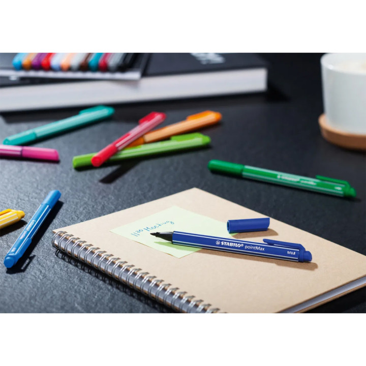 Découvrez la trousse de 14 stylos-feutres pointMax STABILO, des feutres polyvalents pour l’écriture, le dessin, le coloriage et 