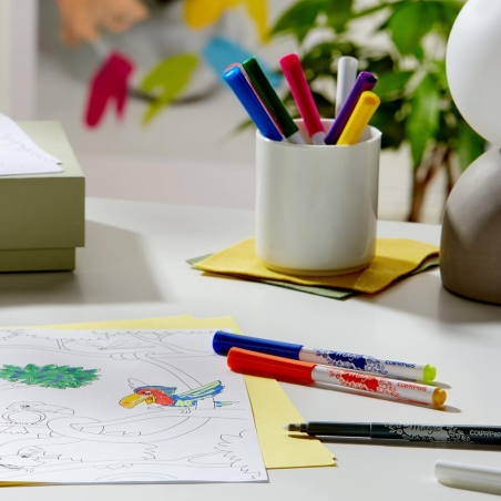 Découvrez la boîte de 10 feutres Magic Color’peps de Maped, ces feutres possèdent des couleurs lumineuses et vibrantes, idéal po