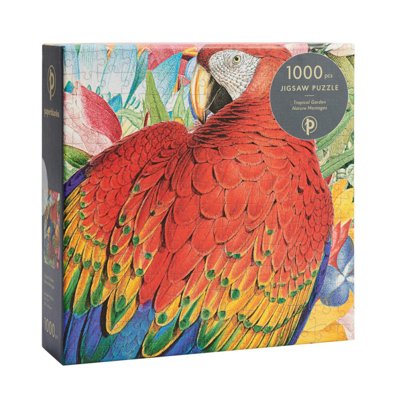 Découvrez le puzzle Jardin Tropical, un puzzle d’art de 1000 pièces de la marque Paperblanks et illustré par l’artiste Gary Gray