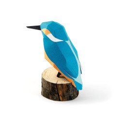 Découvrez la maquette origami Martin-Pêcheur (Alcedo Atthis) de la marque Plego, une maquette en papier pâte coloré à plier et à