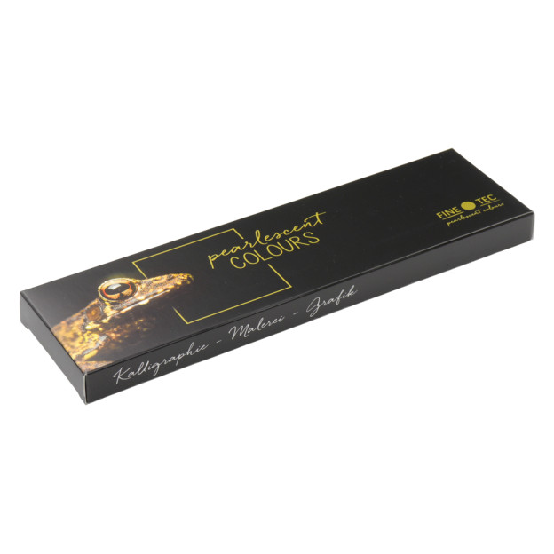 Découvrez le set de 6 peintures aquarelle nacrées FINETEC édition Metals proposé par la marque Royal Talens. Les couleurs sont p
