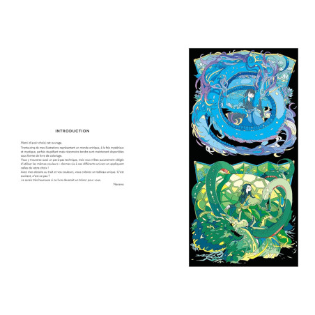 Découvrez le livre de coloriage Les Mondes Oniriques de Narano aux éditions Hachette, un carnet rempli d’illustrations à colorie