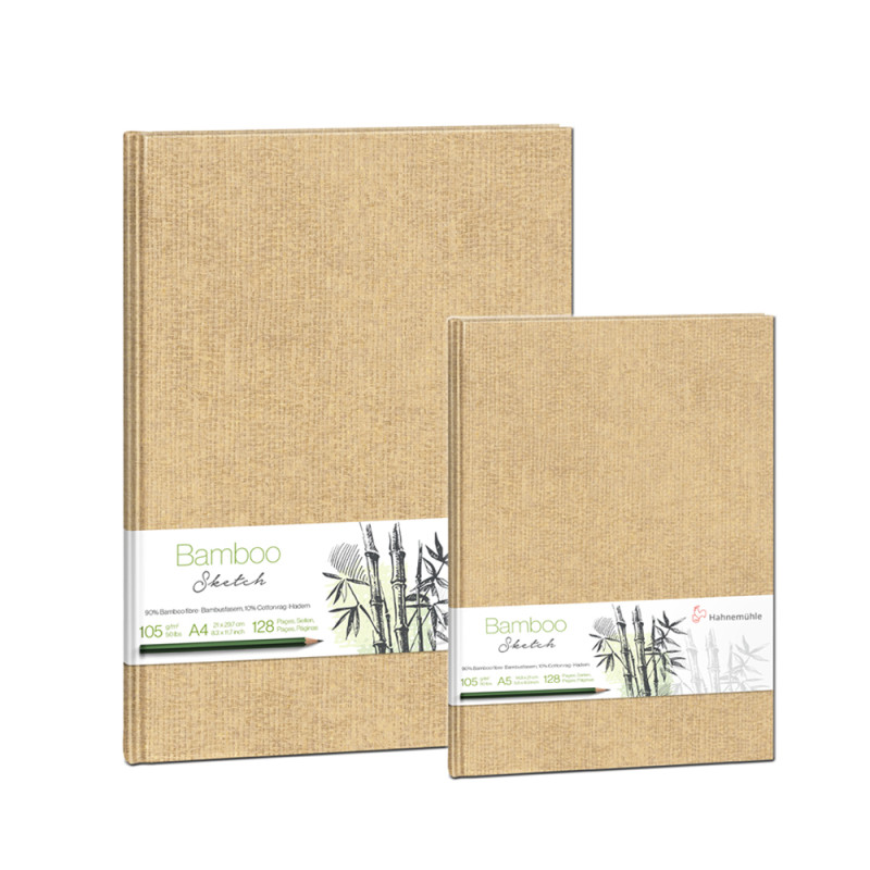 Découvrez le carnet de dessin Bamboo de la marque Hahnemühle, un livre de croquis avec papier blanc naturel 105g/m² composé à 90