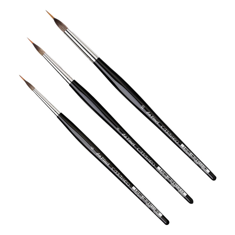 Pinceau Aquarelle Da Vinci Casaneo 5598 – Fibre Synthétique Ondulée Noir Extra Doux – Absorption & Contrôle Exceptionnels