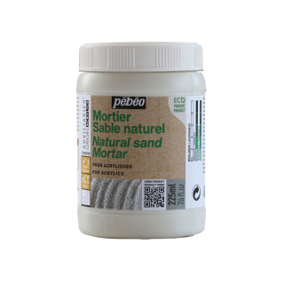 Découvrez le Mortier sable naturel Origin Acrylic de la marque Pébéo applicable sur la peinture acrylique. Pot de 225 ml.