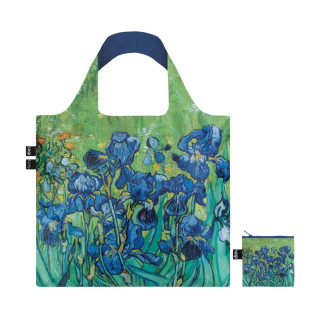 Découvrez le sac pliable Van Gogh motif Les Iris proposé par la marque LOQI, un sac cabas recyclé accompagné de sa petite pochet